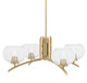 Toltec Lighting - 3704-NAB-202 - Four Light Chandelier - Kurve - New Age Brass