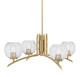 Toltec Lighting - 3704-NAB-4102 - Four Light Chandelier - Kurve - New Age Brass