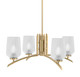 Toltec Lighting - 3704-NAB-4250 - Four Light Chandelier - Kurve - New Age Brass
