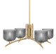 Toltec Lighting - 3704-NAB-4612 - Four Light Chandelier - Kurve - New Age Brass