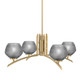 Toltec Lighting - 3704-NAB-4622 - Four Light Chandelier - Kurve - New Age Brass