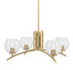 Toltec Lighting - 3704-NAB-5110 - Four Light Chandelier - Kurve - New Age Brass