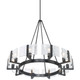 Aenon Ten Light Chandelier (3164-10 BLK-HWG)