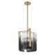 Golden - 3164-3P BCB-SWG - Three Light Pendant - Aenon - Brushed Champagne Brass