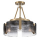 Golden - 3164-3SF BCB-SWG - Three Light Semi-Flush Mount - Aenon - Brushed Champagne Brass