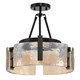 Golden - 3164-3SF BLK-AWG - Three Light Semi-Flush Mount - Aenon - Matte Black