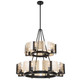 Golden - 3164-4-8 BLK-AWG - 12 Light Chandelier - Aenon - Matte Black