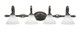 Toltec Lighting - 164-DG-312 - Four Light Bath Bar - Eleganté - Dark Granite
