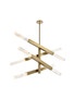 Elegant Lighting - 2085L4SG - Eight Light Pendant - Ari - Satin Gold and Clear