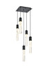 Elegant Lighting - 2088D16BK - Five Light Pendant - Aurora - Black and Clear