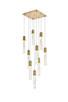 Elegant Lighting - 2088D20SG - Nine Light Pendant - Aurora - Satin Gold and Clear
