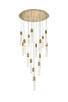 Elegant Lighting - 2089G36SG - 16 Light Chandelier - Aurora - Satin Gold and Clear