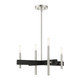 Livex Lighting - 49344-91 - Four Light Chandelier - Denmark - Brushed Nickel w/ Blacks