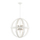 Livex Lighting - 49646-13 - Six Light Chandelier - Stoneridge - Textured White w/ Brushed Nickel Cluster