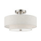 Livex Lighting - 51083-91 - Two Light Semi-Flush Mount - Meridian - Brushed Nickel