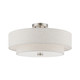Livex Lighting - 51085-91 - Four Light Semi-Flush Mount - Meridian - Brushed Nickel