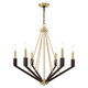 Livex Lighting - 51166-12 - Six Light Chandelier - Beckett - Satin Brass & Bronze