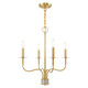 Livex Lighting - 51324-12 - Four Light Mini Chandelier - Lisbon - Satin Brass w/ Brushed Nickel