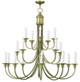 Livex Lighting - 5140-01 - 20 Light Foyer Chandelier - Cranford - Antique Brass