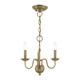 Livex Lighting - 52163-01 - Three Light Mini Chandelier - Windsor - Antique Brass
