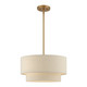 Livex Lighting - 58892-48 - Three Light Pendant Chandelier - Bellingham - Antique Gold Leaf