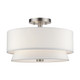 Livex Lighting - 60026-91 - Three Light Semi-Flush Mount - Fontana - Brushed Nickel