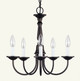Livex Lighting - 6030-07 - Five Light Chandelier - Home Basics - Bronze