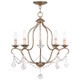 Livex Lighting - 6435-48 - Five Light Chandelier - Chesterfield - Hand Applied Antique Gold Leaf