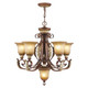 Livex Lighting - 8555-63 - Six Light Chandelier - Villa Verona - Hand Applied Verona Bronze w/ Aged Gold Leafs