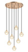 Matteo Lighting - C33107AG - Seven Light Pendant - MISTY - Aged Gold Brass