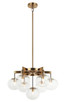 Matteo Lighting - C38107AG - Seven Light Pendant - BULBUS - Aged Gold Brass