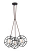 Matteo Lighting - C54633RB - Three Light Pendant - Geometry Series - Rusty Black
