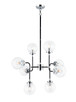 Matteo Lighting - C58208CHCL - Eight Light Chandelier - Particles - Black & Chrome