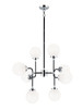 Matteo Lighting - C58208CHOP - Eight Light Chandelier - Particles - Black & Chrome