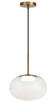 Matteo Lighting - C60511AGWH - LED Pendant - JAYCE - Aged Gold Brass