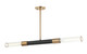 Matteo Lighting - C61202MBAG - Two Light Pendant - TUBO - Matte Black + Aged Gold Brass