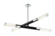 Matteo Lighting - C61204MBCH - Four Light Pendant - TUBO - Matte Black + Chrome