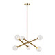 Matteo Lighting - C64606AGCL - Six Light Chandelier - Matchstix - Aged Gold Brass