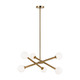Matteo Lighting - C64606AGOP - Six Light Chandelier - Matchstix - Aged Gold Brass