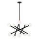 Matteo Lighting - C64610BKOP - Ten Light Chandelier - Matchstix - Black