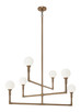 Matteo Lighting - C64806AGOP - Six Light Chandelier - Candlestix - Aged Gold Brass