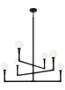Matteo Lighting - C64806BKOP - Six Light Chandelier - Candlestix - Black