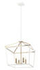 Matteo Lighting - C67014WHAG - Four Light Chandelier - Mavonshire - White + Aged Gold Brass
