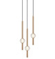 Matteo Lighting - C68903AG - Three Light Pendant - Windchimer - Aged Gold Brass