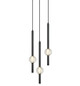Matteo Lighting - C68903MB - Three Light Pendant - Windchimer - Matte Black