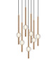 Matteo Lighting - C68907AG - Seven Light Pendant - WINDCHIMER - Aged Gold Brass