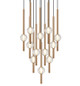 Matteo Lighting - C68912AG - 12 Light Chandelier - WINDCHIMER - Aged Gold Brass