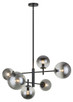 Matteo Lighting - C70706BKSM - Six Light Chandelier - AVERLEY - Black