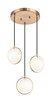 Matteo Lighting - C71503AG - Three Light Pendant - CHATOYANT - Aged Gold Grass