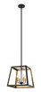 Matteo Lighting - C72104MBAG - Four Light Pendant - Rosalie - Matte Black + Aged Gold Brass